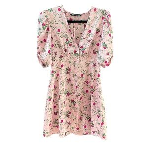 Zara pink floral minidress